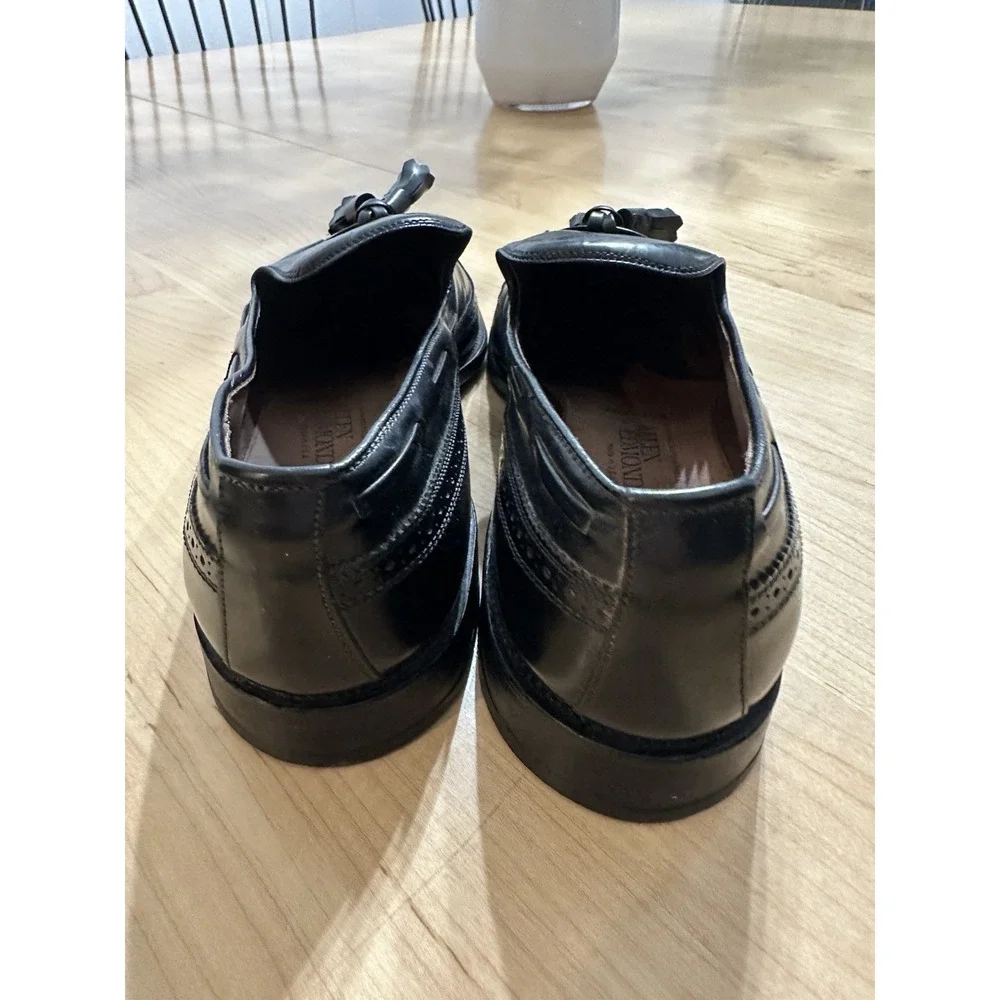 ALLEN EDMONDS BERWICK Black Leather Wing Tip Tassel Loafer Shoes 11 C